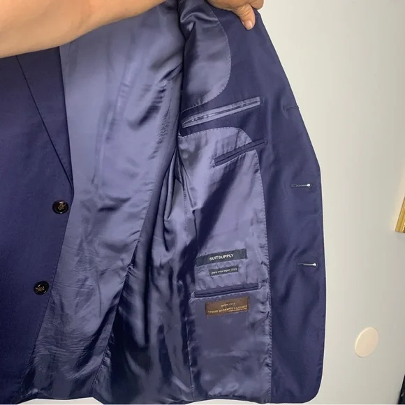 Suitsupply Super 110’s Vitale Barberis Canonico Blue Sport Coat Blazer Jacket